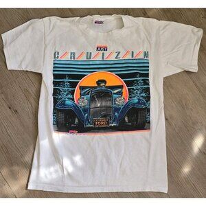 Vintage 91' Just Cruzin Ford Andy's T‎ Shirts Neon Graphics Size M